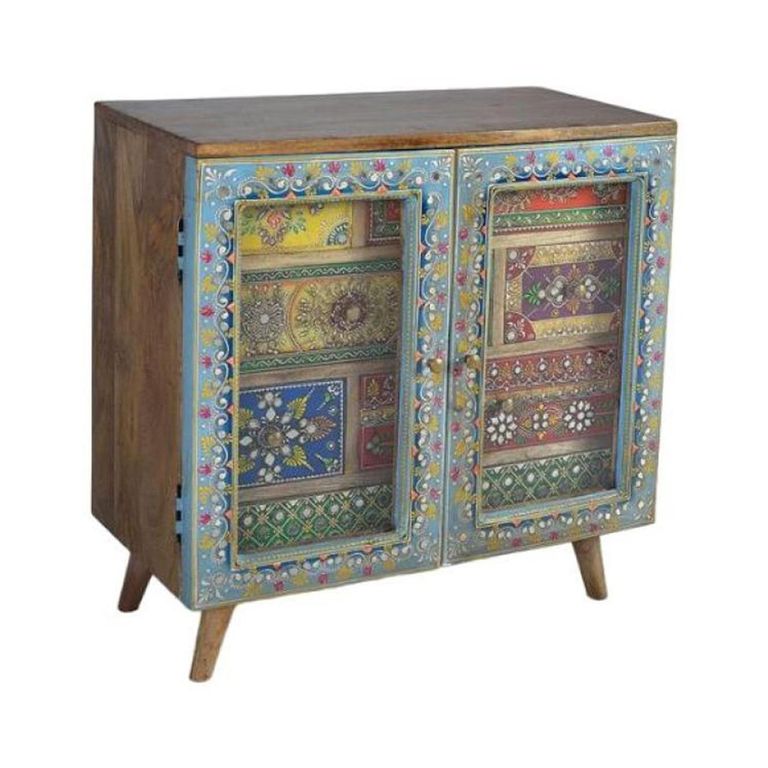 Timberon Hall Cabinet - Mango Wood - Painted - 2 Door