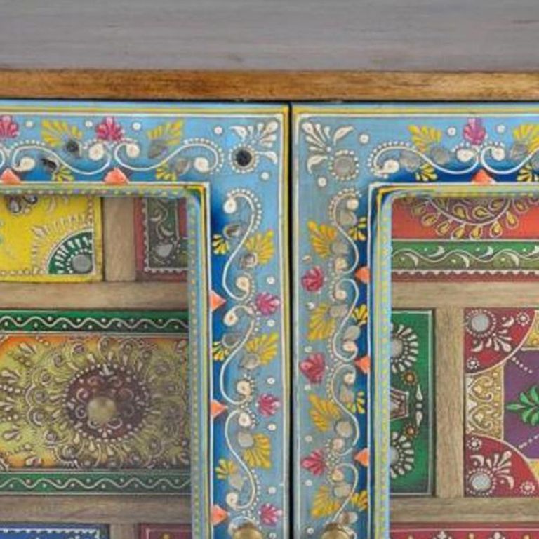 Timberon Hall Cabinet - Mango Wood - Painted - 2 Door