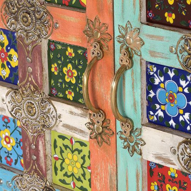 Zarephath Cabinet - White Washed - Mango Wood - 2 Door