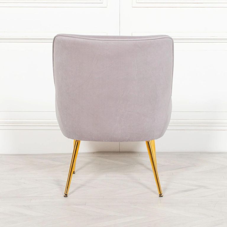 Bedroom Chair - Light Grey Velvet