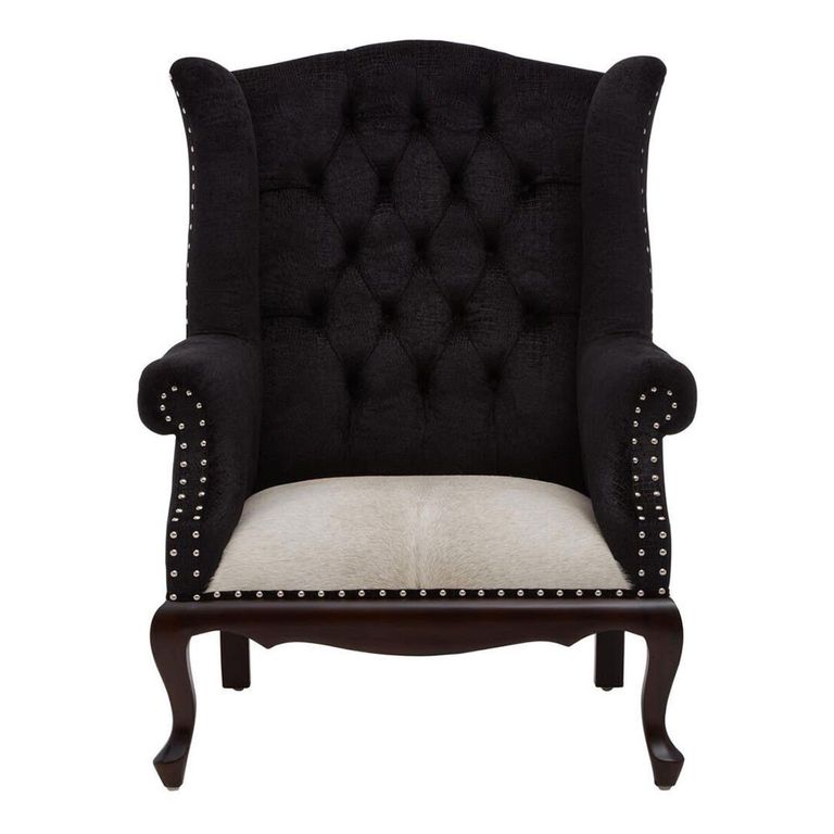 Cala Armchair - Tufted Back - Black Fabric