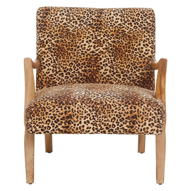 Cefena Armchair - Leopard Print Fabric