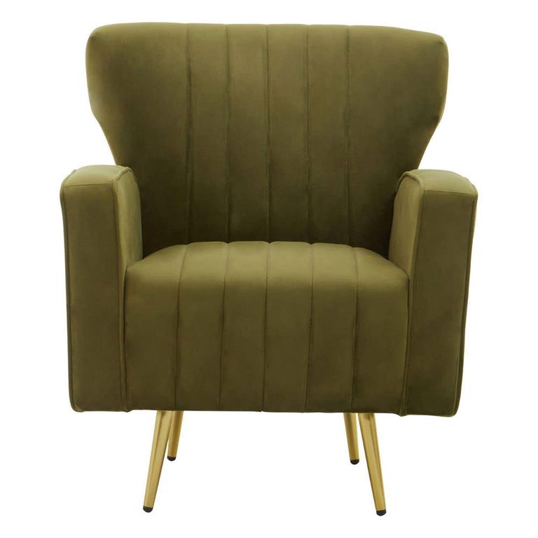 Hayley Armchair - Green Velvet Fabric