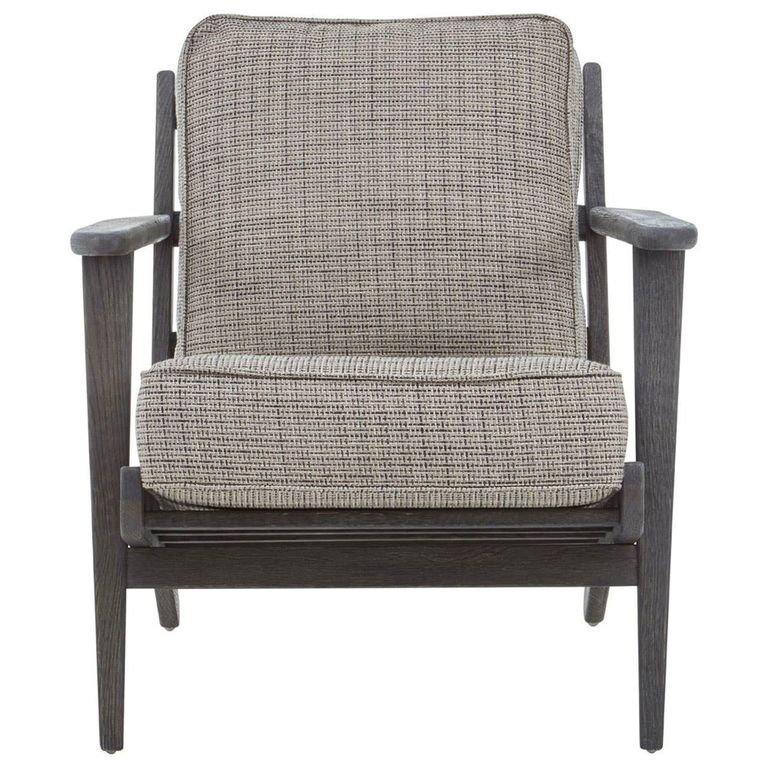 Hector Armchair - Grey Fabric with Black American Oak