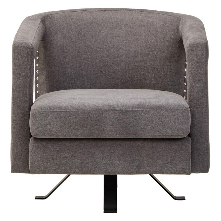 Hestia Armchair - Swivel - Ash Velvet Fabric