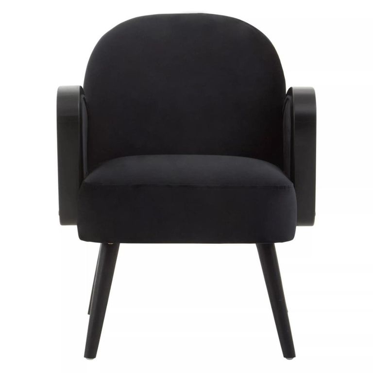 Hala Armchair - Black Velvet Fabric Upholstered