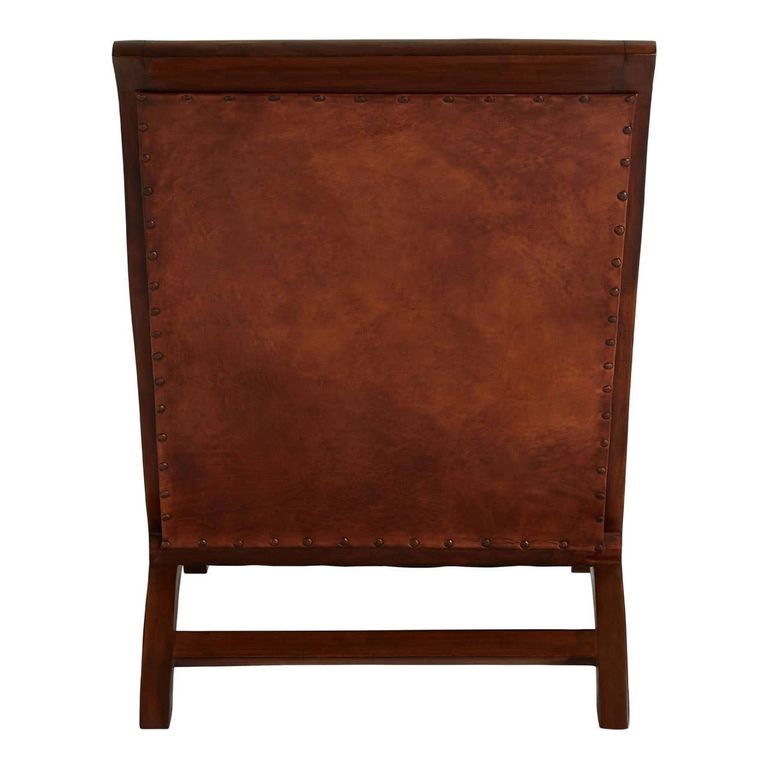 Inca Chair - Brown Leather with Footstool