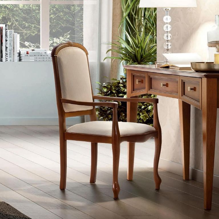 Giotto Armchair - Wooden and Fabric - Walnut