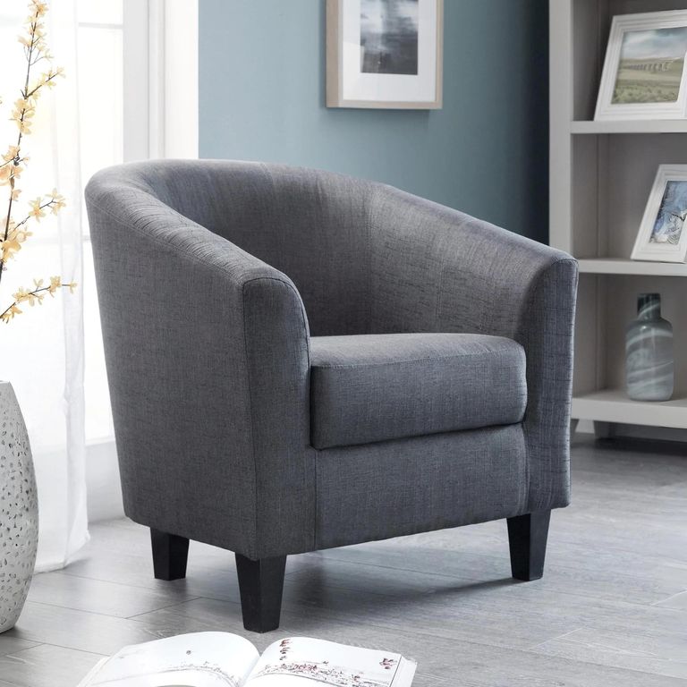 Hugo Grey Fabric Tub Chair
