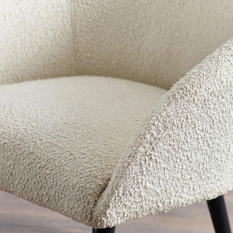 Amari Accent Chair - Ivory Boucle Fabric