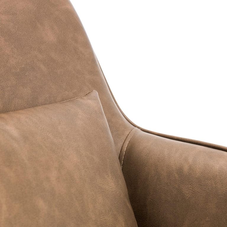 Bowery Swivel Chair - Brown Faux Leather