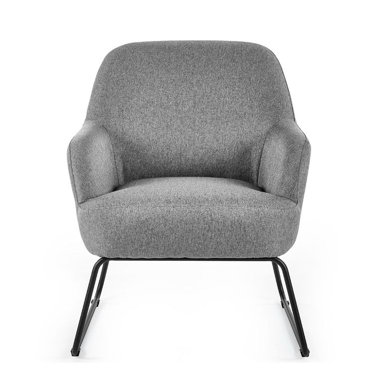 Davos Accent Chair - Grey Fabric - Living Room