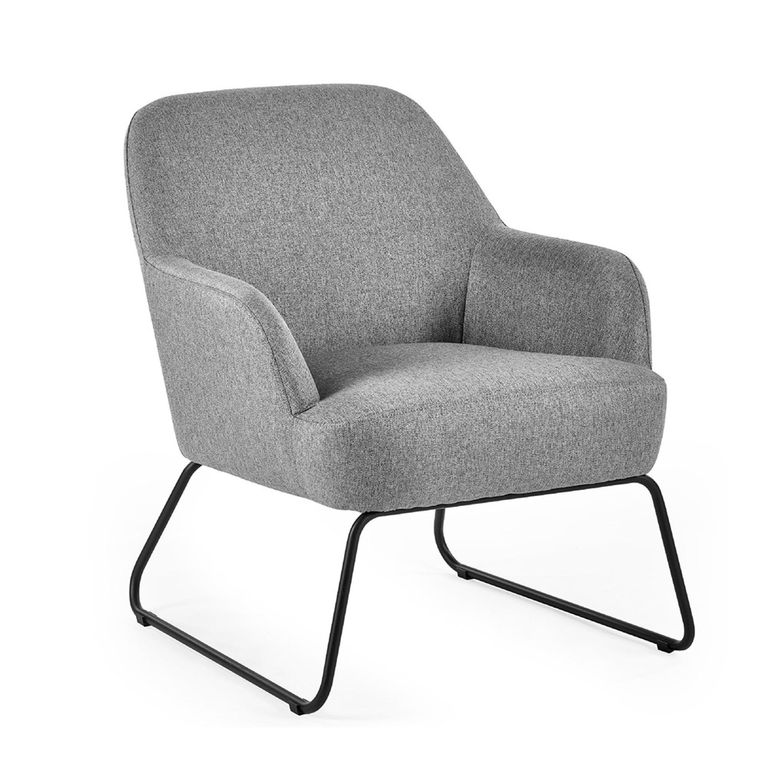 Davos Accent Chair - Grey Fabric - Living Room