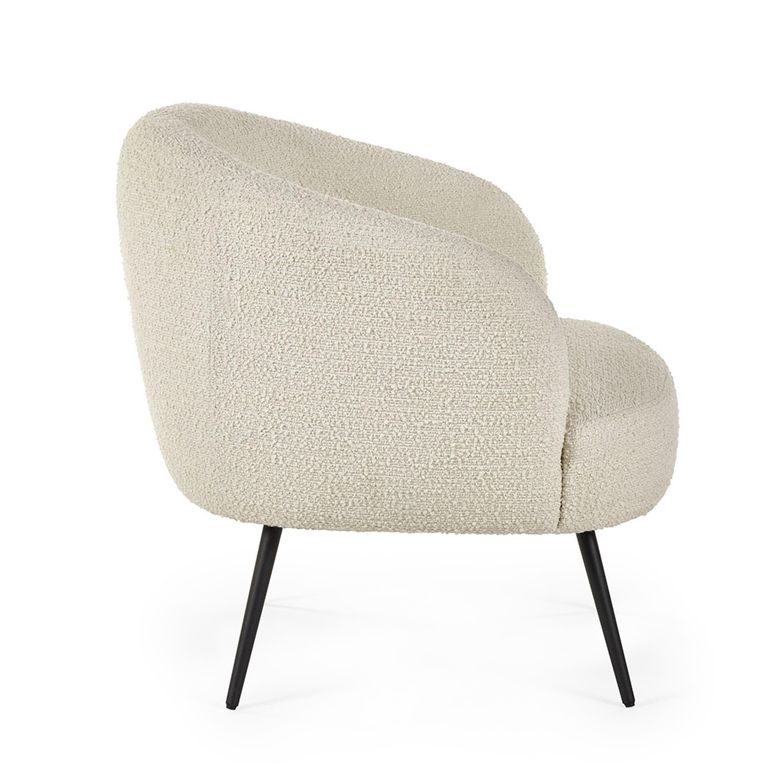 Gigi Accent Chair - Ivory Boucle Fabric