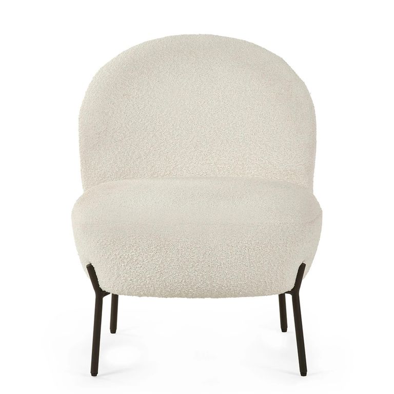 Lulu Accent Chair - Ivory Boucle Fabric