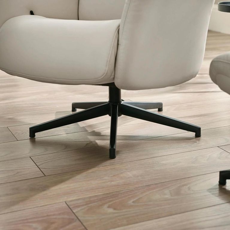 Priya Armchair with Footstool - Grey Fabric