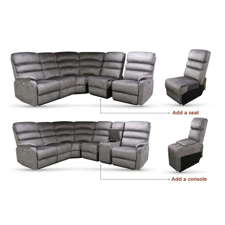 Savoy Console Unit - Grey Fabric