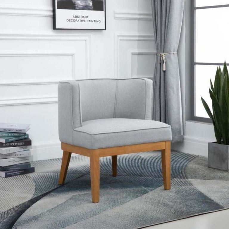 Lucille Armchair - Herringbone Grey Fabric