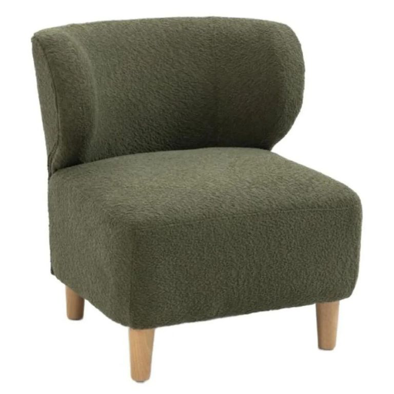 Josie Armless Accent Chair  Green Fabric