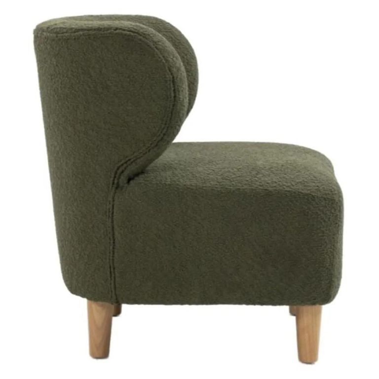 Josie Armless Accent Chair  Green Fabric