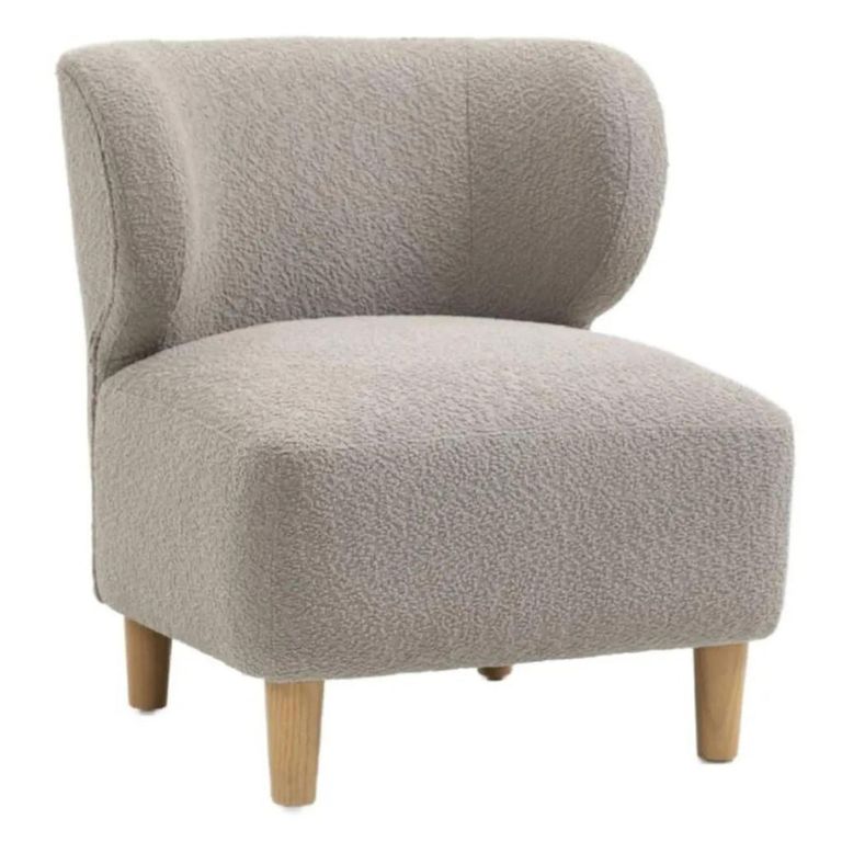 Josie Armless Accent Chair  Grey Fabric