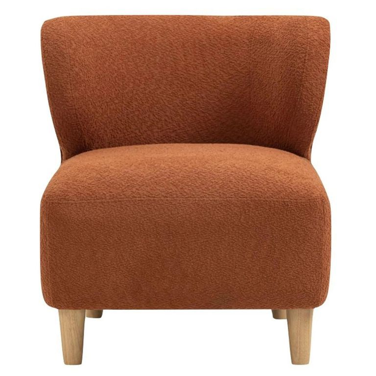 Josie Armless Accent Chair  Orange Fabric