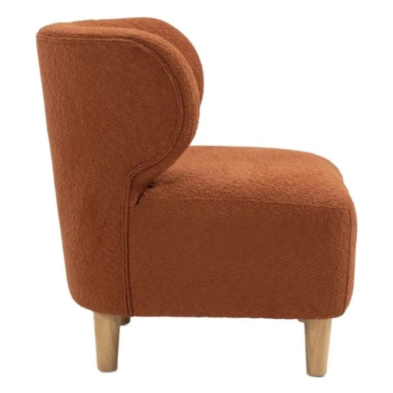 Josie Armless Accent Chair  Orange Fabric