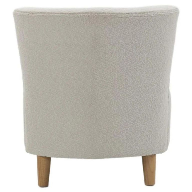 Josie Armless Accent Chair  White Fabric