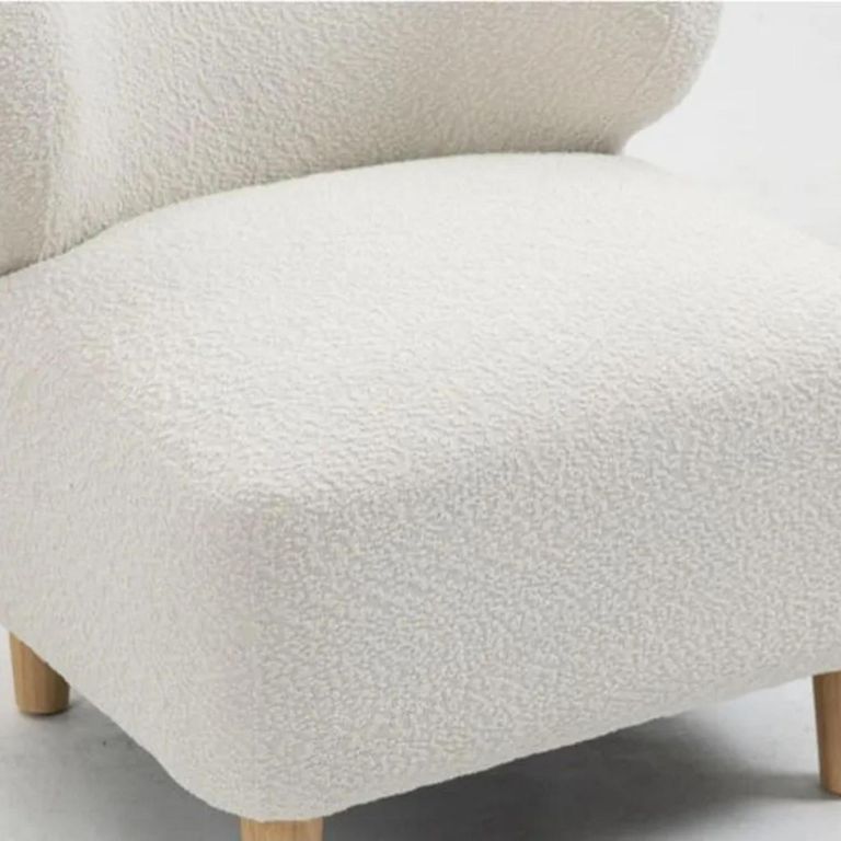 Josie Armless Accent Chair  White Fabric