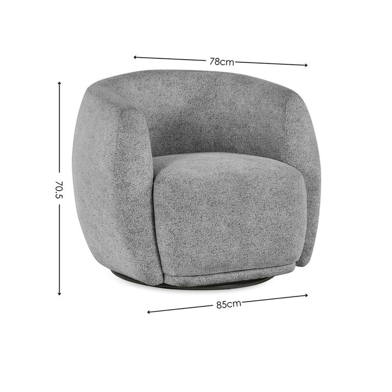 Bowline Swivel Accent Chair - Grey Fabric