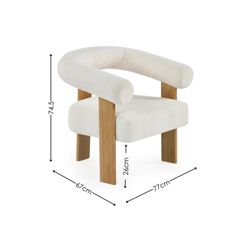 Freya Accent Chair - White Boucle Fabric