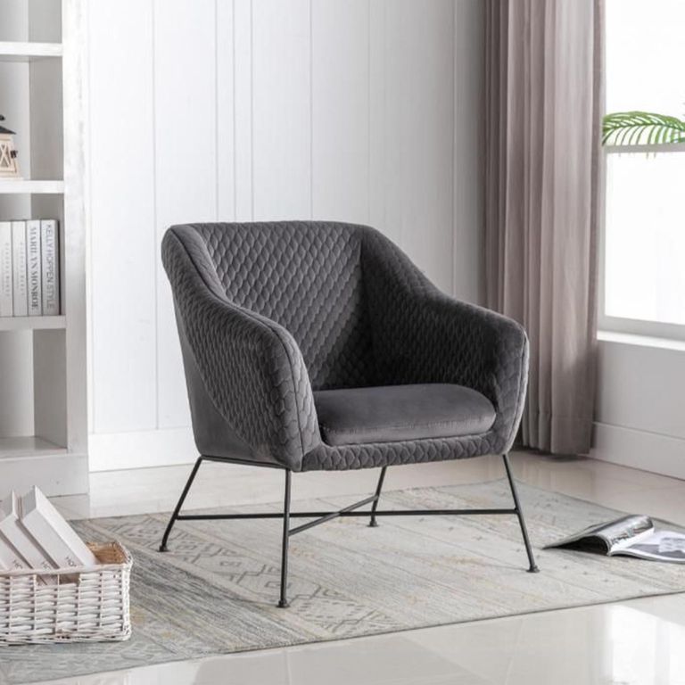 Cleo Accent Chair - Grey Fabric