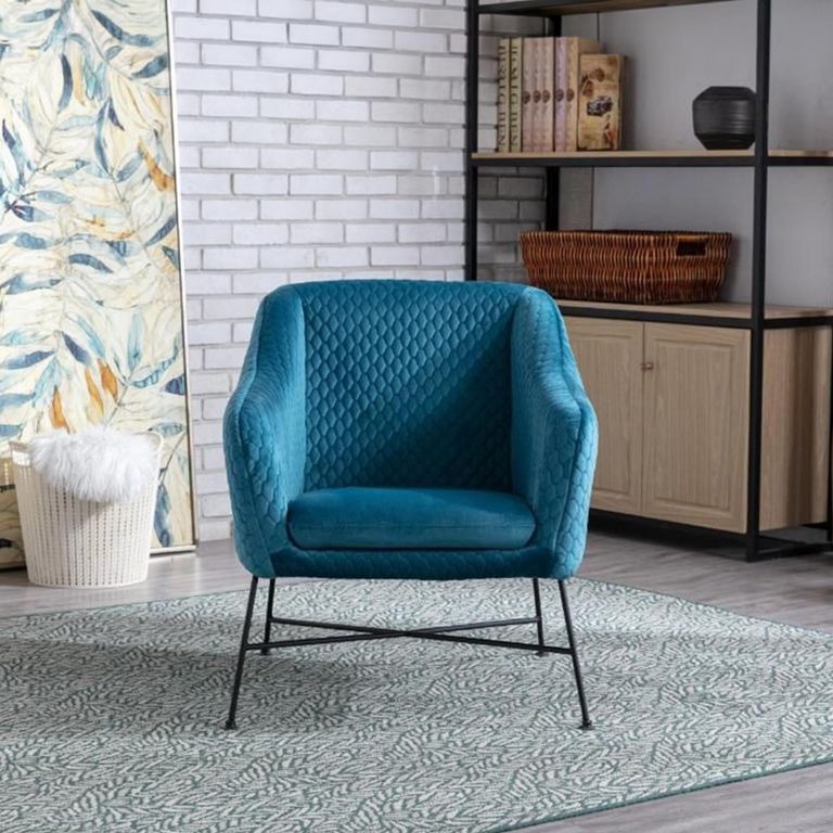 Cleo Accent Chair - Blue Fabric