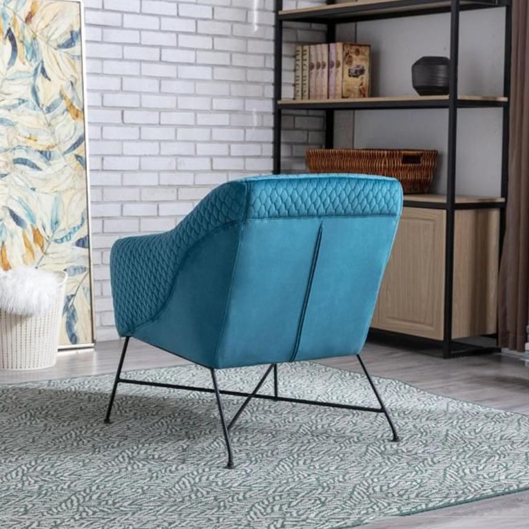 Cleo Accent Chair - Blue Fabric