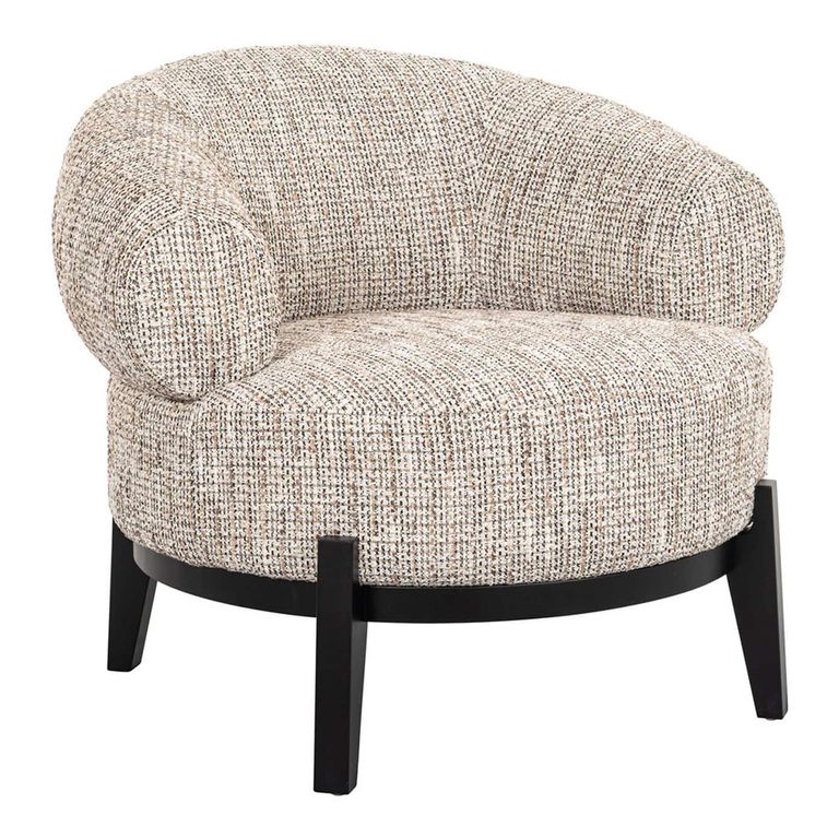 Montana Natural Fabric Accent Chair with Black Legs