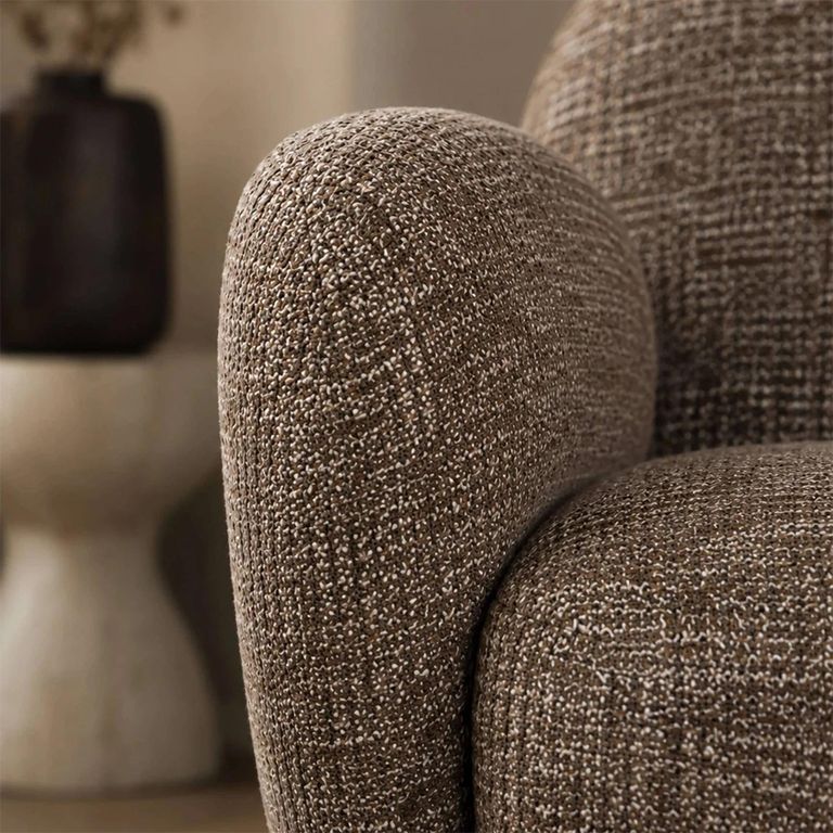 Bramley Swivel Accent Chair - Chocolate Brown Chenille - Fabric