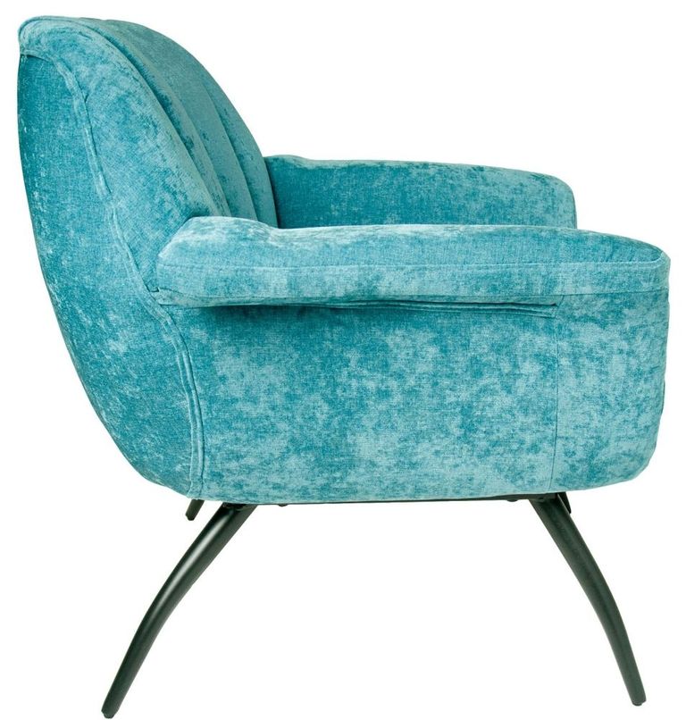 Amalfi Blue Chenille Fabric Accent Chair