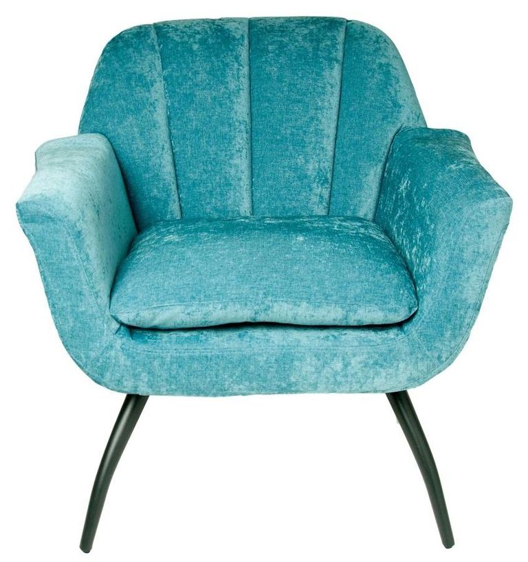 Amalfi Blue Chenille Fabric Accent Chair
