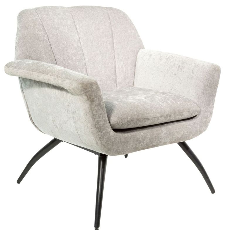 Amalfi Grey Chenille Fabric Accent Chair