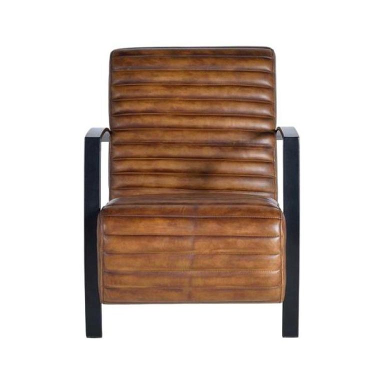 Anacoco Armchair - Brown Leather Upholstered