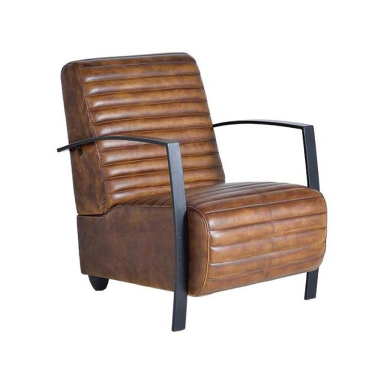 Anacoco Armchair - Brown Leather Upholstered
