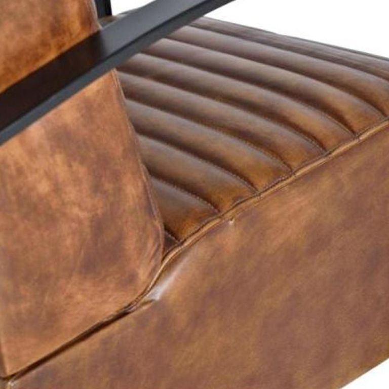 Anacoco Armchair - Brown Leather Upholstered