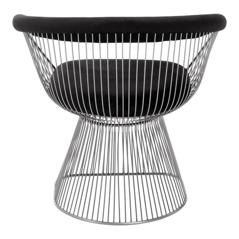 Anzio Chair - Black Velvet with Brushed Silver Base