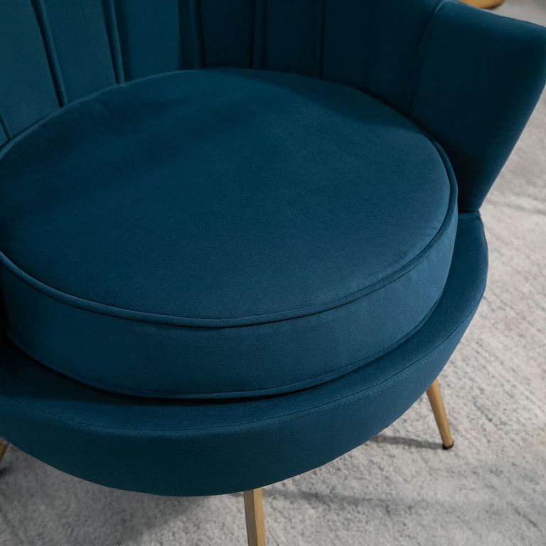 Ariel Occasional Armchair - Blue Velvet Fabric