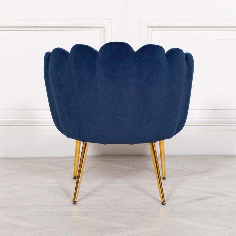 Arriba Occasional Chair - Blue Velvet - Scalloped