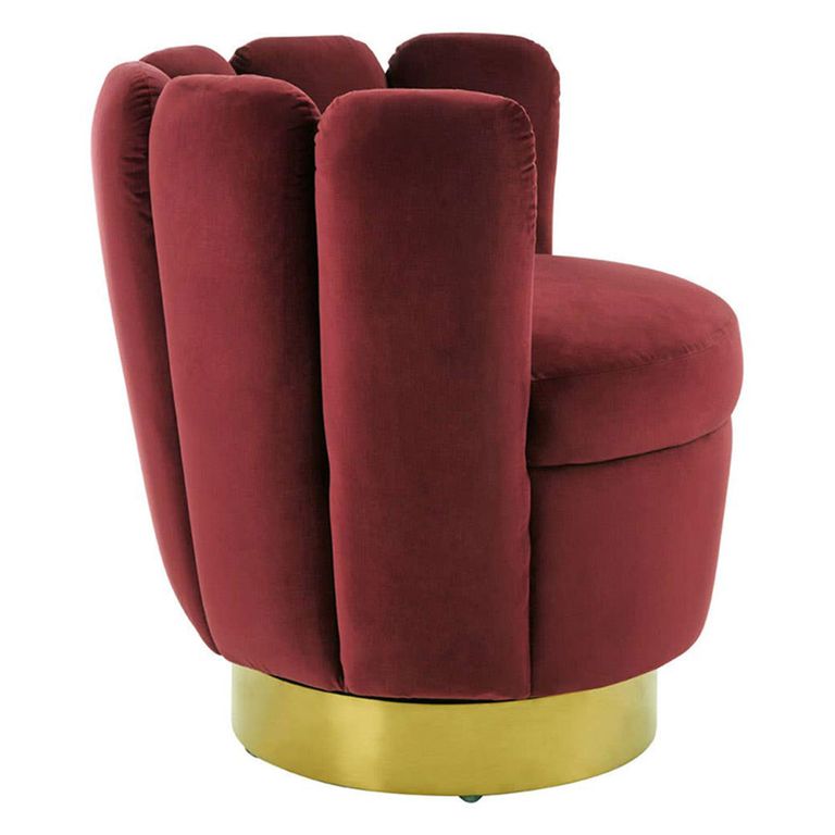 Beauly Accent Chair - Wine Velvet Fabric