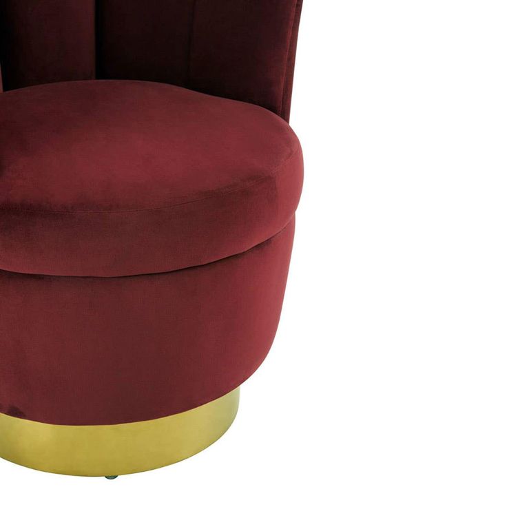 Beauly Accent Chair - Wine Velvet Fabric