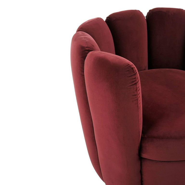 Beauly Accent Chair - Wine Velvet Fabric