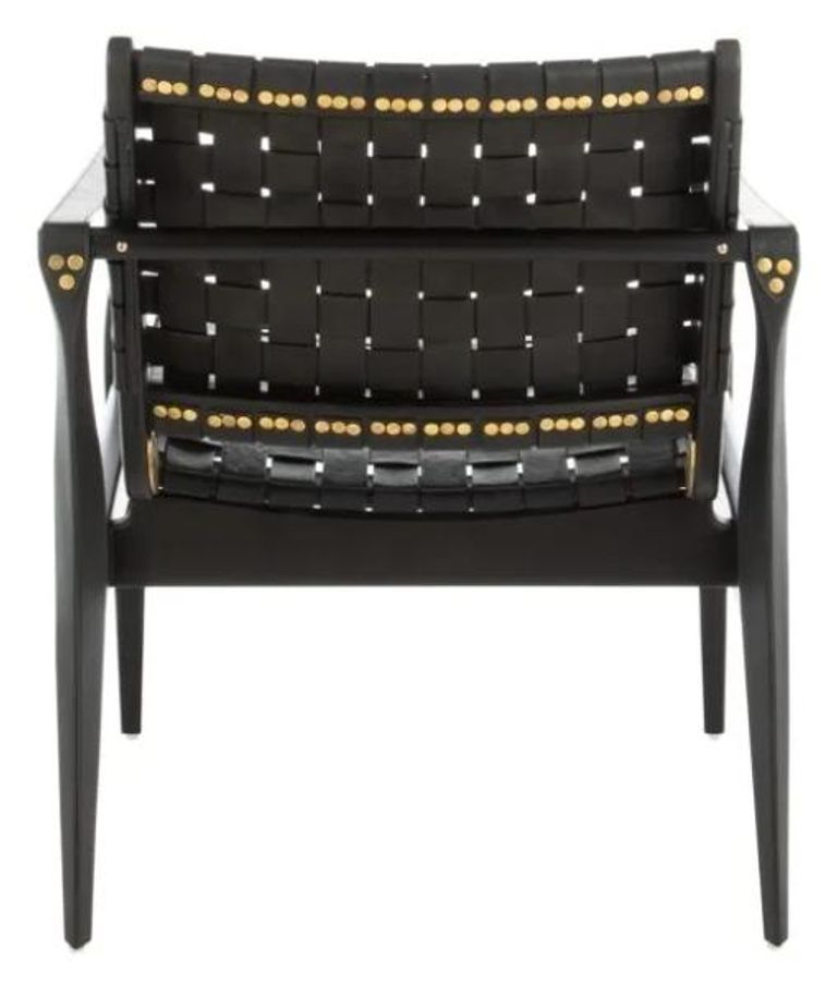 Bergerac Black Leather Armchair
