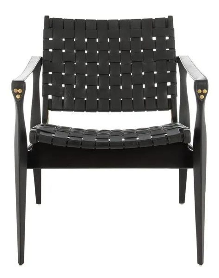 Bergerac Black Leather Armchair